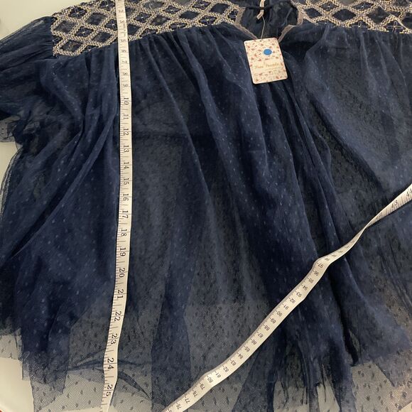 New Free People Joy Ride Navy Top OVERSIZED - OS Size Small Retail $148 - Picture 14 of 14
